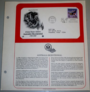 1988 First Day of Issue - Australian Bicentennial