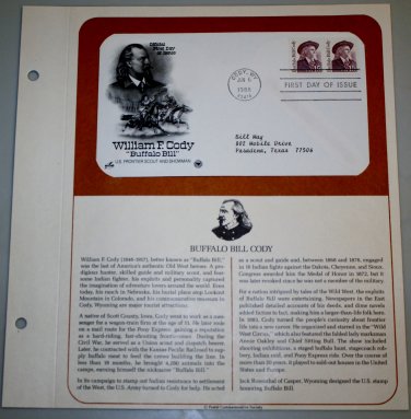 1988 First Day of Issue - Buffalo Bill
