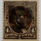 U.S. Cat. # 222 - 1890 4c Lincoln, dark brown