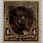 U.S. Cat. # 222 - 1890 4c Lincoln, dark brown