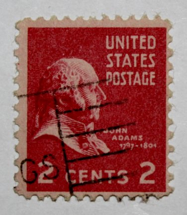 U.S. Cat. # 806 - 1938 2c John Adams, single