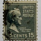 2-U.S. Cat. # 820 - 1938 Buchanan 15c light blue