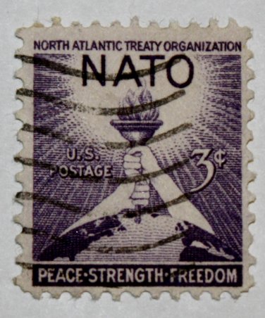 2-U.S. Cat. # 1008 - 1952 3c NATO