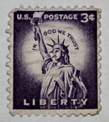 2-U.S. Cat. # 1035 - 1954 3c Statue of Liberty