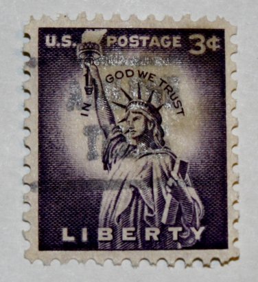 4-U.S. Cat. # 1035 - 1954 3c Statue of Liberty
