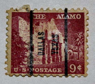 U.S. Cat. # 1043 - 1956 9c The Alamo