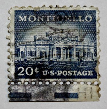 7-U.S. Cat. # 1047 - 1956 20c Monticello