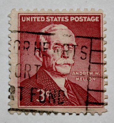 2-U.S. Cat. # 1072 - 1955 3c Andrew W. Mellon