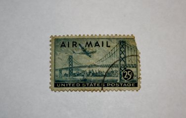 U.S. Cat. # C36 - 1946 25c Plane Over Bridge