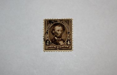 2-U.S. Cat. # 222 - 1890 4c Lincoln, dark brown