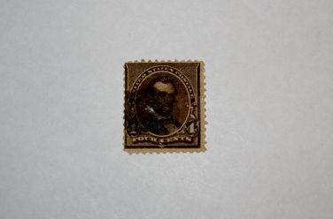 3-U.S. Cat. # 222 - 1890 4c Lincoln, dark brown