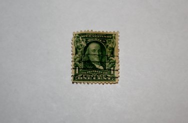 U.S. Cat. # 300 - 1903 1c Franklin, blue green
