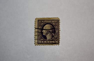 U.S. Cat. # 333 - 1908 3c Washington, DL Wmrk violet
