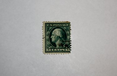 U.S. Cat. # 339 - 1909 13c Washington, DL Wmrk, blue green