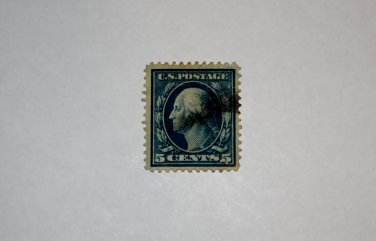 U.S. Cat. # 378 - 1911 5c Washington SL Wmrk Pf 12 blue