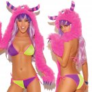 Neon Purple and Green Triangle Top w/ Matching Tie-Side Panty - One Size (2-12)