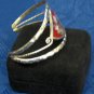 Silver cuff vintage bracelet - handmade with inlays