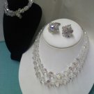 Laguna aurora borealis crystal necklace plus clip earrings and spring bracelet