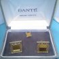 Dante boxed Dante vintage cuff link and tie pin set in genuine tiger eye stone
