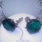 Judy Lee Emerald green clip earrings from the 1950's vintage