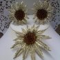 Sarah Coventry - Starburst - vintage brooch pin and clip earring set