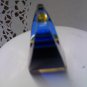 Vintage bold Retro MOD chunky blue and gold striped Lucite ring
