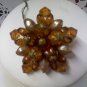 Vintage signed Made in Germany honey and amber with topaz and caramel wired and tipped brooch pin