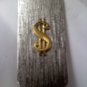 Vintage silvertone money clip with goldtone dollar sign