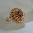 AVON round topaz amber root beer goldtone ring size 7 1/2