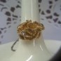 AVON - Flowerblaze - 1976 carnation or peony flower goldtone ring size 7