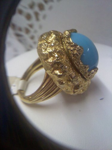 Jomaz cocktail ring in goldtone size 7 to 7 1/2 - Just Reduced price !