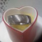 8mm stainless steel wedding band with diagnal grooves all around - size 12