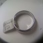 8mm stainless steel wedding band with diagnal grooves all around - size 12