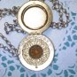 Avon vintage -Victorian Locket Necklace- with faux amber topaz in goldtone