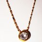 Avon rhinestone "Bezel set CZ - two piece set goldtone" new in box necklace and earrings