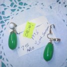 AVON "Come Summer" green and white on goldtone 1975 clip earrings