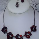 Avon "Red Cluster Collar Necklace Gift Set" with drop earrings - new in box