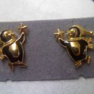 Avon 1996 Penguin pierced earrings in goldtone and black - NEW
