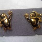 Avon 1996 Penguin clip earrings in goldtone and black - NEW