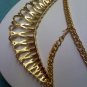 Vintage Avon "GILDED MESH" necklace and clip earrings set in goldtone 1988