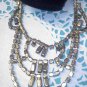 Vintage pale yellow rhinestone necklace on goldtone with extra flair