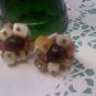 Shell and bead vintage clip earrings marked Japan