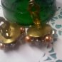 Faux agate, bead and Aurora Borealis crystal vintage clip earrings marked "Made Austria"