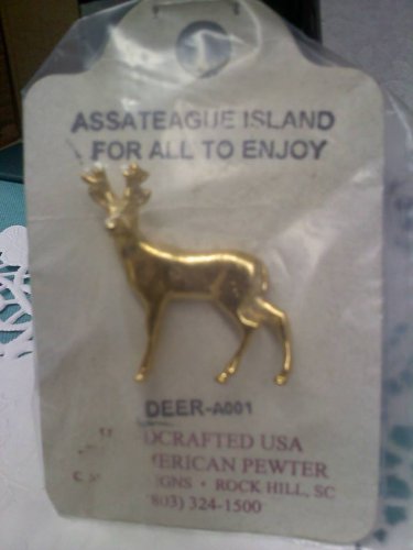 Assateague Island deer gold plated pin by Fine American Pewter and M. L. Designs