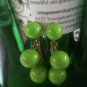 vintage Hong Kong necklace and clip earrings in lime green and gold