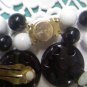 vintage Hong Kong necklace and clip earrings in classic black and white