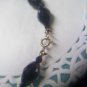 Faceted jet black bead 24 inch long vintage necklace