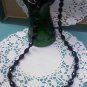 Faceted jet black bead 24 inch long vintage necklace