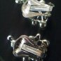 Sarah Coventry SC faux pearl and Aurora Borealis vintage clip earrings silvertone