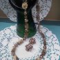 1940's or 50s candy and Brown SUGAR BEAD Necklace with matching clip earrings - Vintage Japan